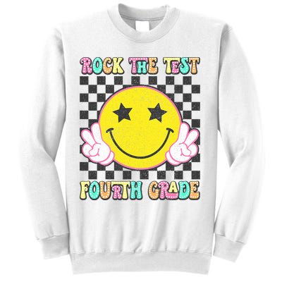 Rock The Staar Test Testing Day Smile Face Groovy Teacher  Sweatshirt