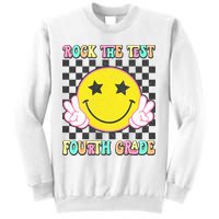 Rock The Staar Test Testing Day Smile Face Groovy Teacher  Sweatshirt
