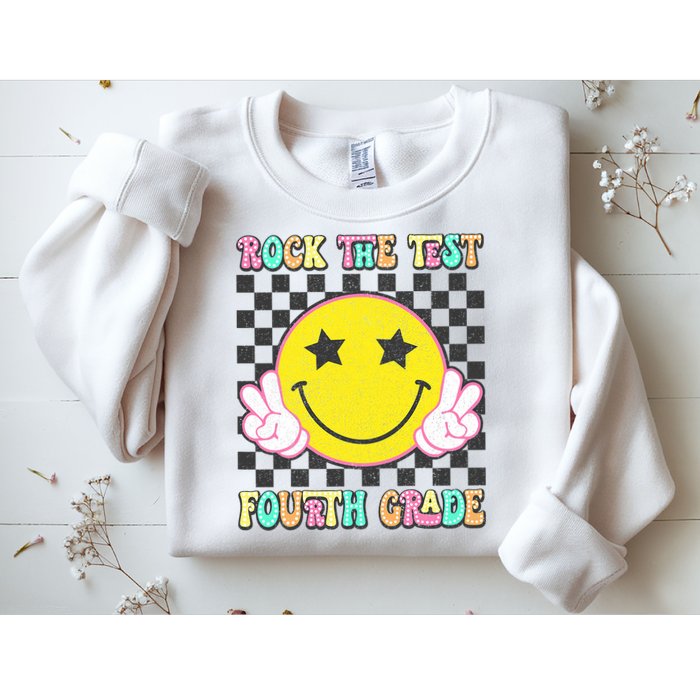 Rock The Staar Test Testing Day Smile Face Groovy Teacher  Sweatshirt