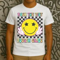 Rock The Staar Test Testing Day Smile Face Groovy Teacher  T-Shirt