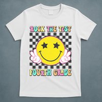 Rock The Staar Test Testing Day Smile Face Groovy Teacher  T-Shirt