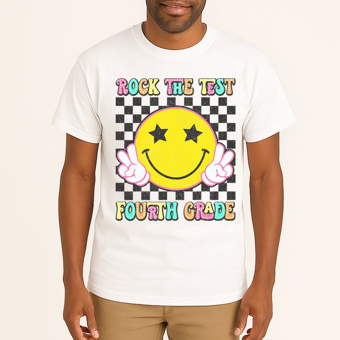 Rock The Staar Test Testing Day Smile Face Groovy Teacher  Tall T-Shirt