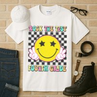 Rock The Staar Test Testing Day Smile Face Groovy Teacher  Tall T-Shirt