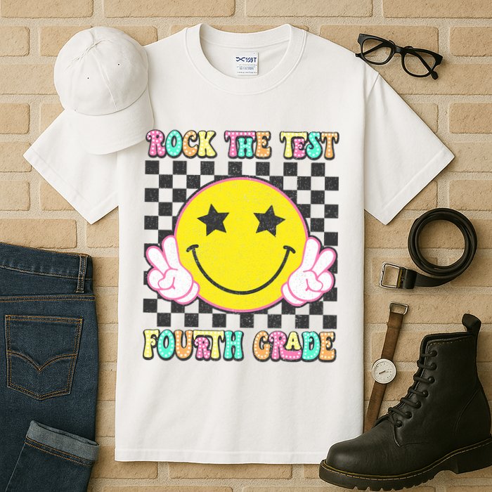 Rock The Staar Test Testing Day Smile Face Groovy Teacher  Tall T-Shirt
