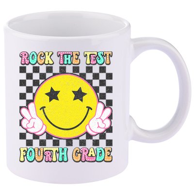 Rock The Staar Test Testing Day Smile Face Groovy Teacher  11oz C Handle Ceramic Mug