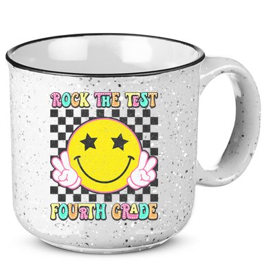 Rock The Staar Test Testing Day Smile Face Groovy Teacher  15oz Campfire Ceramic Mug