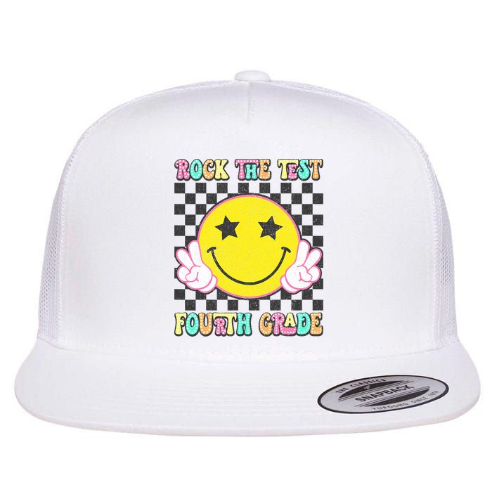 Rock The Staar Test Testing Day Smile Face Groovy Teacher  Flatbill Hat