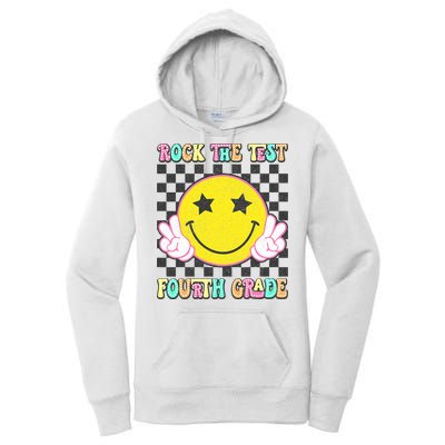 Rock The Staar Test Testing Day Smile Face Groovy Teacher  Women's Pullover Hoodie