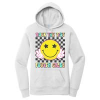 Rock The Staar Test Testing Day Smile Face Groovy Teacher  Women's Pullover Hoodie