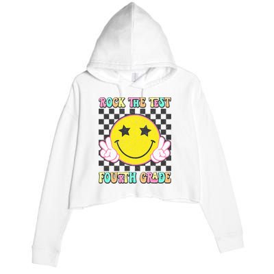 Rock The Staar Test Testing Day Smile Face Groovy Teacher  Crop Fleece Hoodie