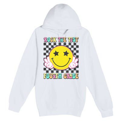 Rock The Staar Test Testing Day Smile Face Groovy Teacher  Premium Pullover Hoodie