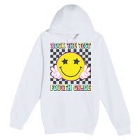 Rock The Staar Test Testing Day Smile Face Groovy Teacher  Premium Pullover Hoodie