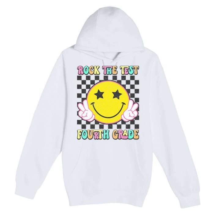 Rock The Staar Test Testing Day Smile Face Groovy Teacher  Premium Pullover Hoodie