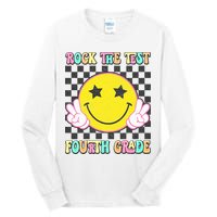 Rock The Staar Test Testing Day Smile Face Groovy Teacher  Tall Long Sleeve T-Shirt