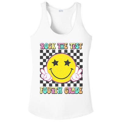 Rock The Staar Test Testing Day Smile Face Groovy Teacher  Ladies PosiCharge Competitor Racerback Tank