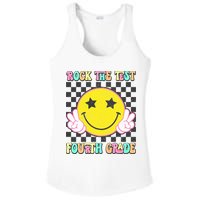 Rock The Staar Test Testing Day Smile Face Groovy Teacher  Ladies PosiCharge Competitor Racerback Tank