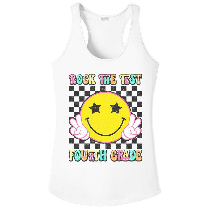 Rock The Staar Test Testing Day Smile Face Groovy Teacher  Ladies PosiCharge Competitor Racerback Tank