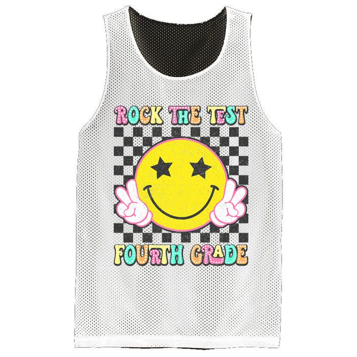 Rock The Staar Test Testing Day Smile Face Groovy Teacher  Mesh Reversible Basketball Jersey Tank