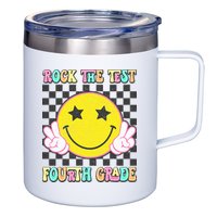 Rock The Staar Test Testing Day Smile Face Groovy Teacher  12oz Stainless Steel Coffee Mug