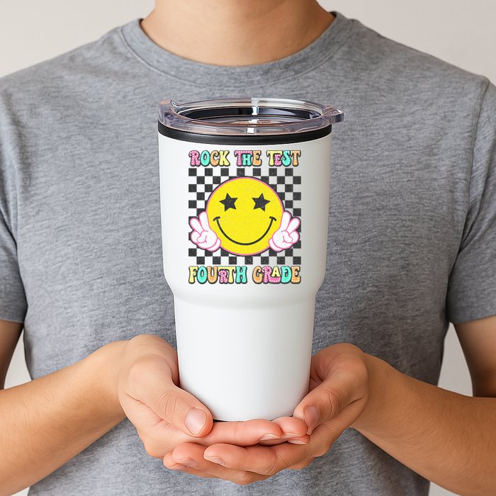 Rock The Staar Test Testing Day Smile Face Groovy Teacher  Tumbler