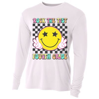 Rock The Staar Test Testing Day Smile Face Groovy Teacher  Cooling Performance Long Sleeve Crew