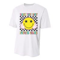 Rock The Staar Test Testing Day Smile Face Groovy Teacher  Youth Performance Sprint T-Shirt