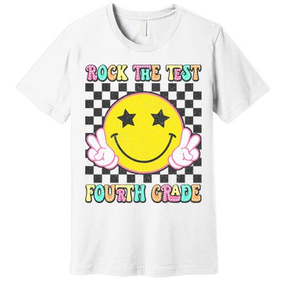 Rock The Staar Test Testing Day Smile Face Groovy Teacher  Premium T-Shirt