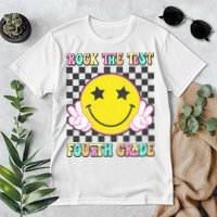 Rock The Staar Test Testing Day Smile Face Groovy Teacher  Premium T-Shirt