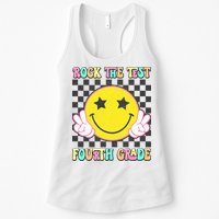 Rock The Staar Test Testing Day Smile Face Groovy Teacher  Womens Tank Top