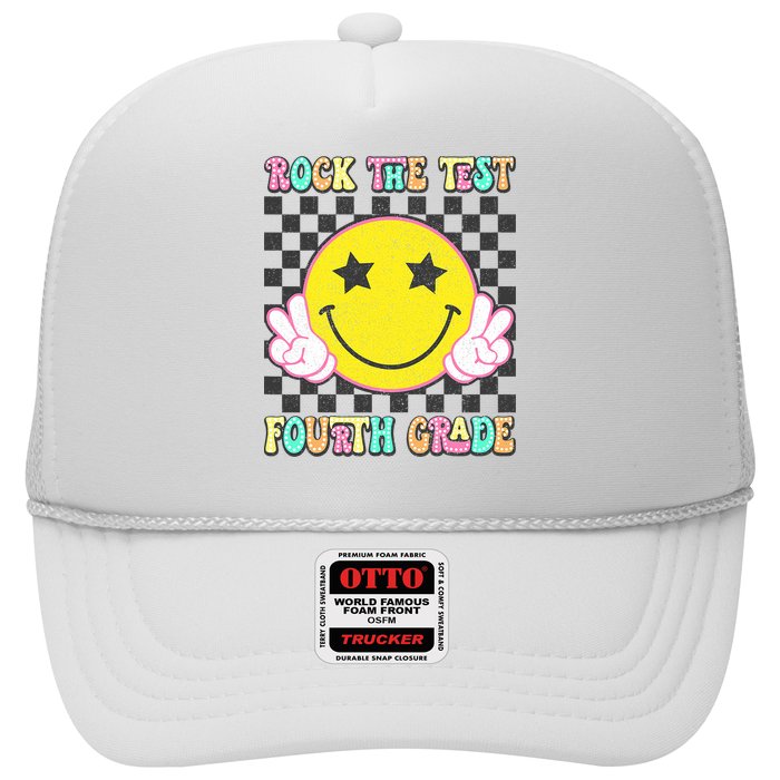 Rock The Staar Test Testing Day Smile Face Groovy Teacher  Trucker Hat