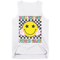 Rock The Staar Test Testing Day Smile Face Groovy Teacher  Tank Top
