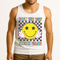 Rock The Staar Test Testing Day Smile Face Groovy Teacher  Tank Top