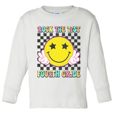 Rock The Staar Test Testing Day Smile Face Groovy Teacher  Toddler Long Sleeve Shirt
