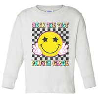 Rock The Staar Test Testing Day Smile Face Groovy Teacher  Toddler Long Sleeve Shirt