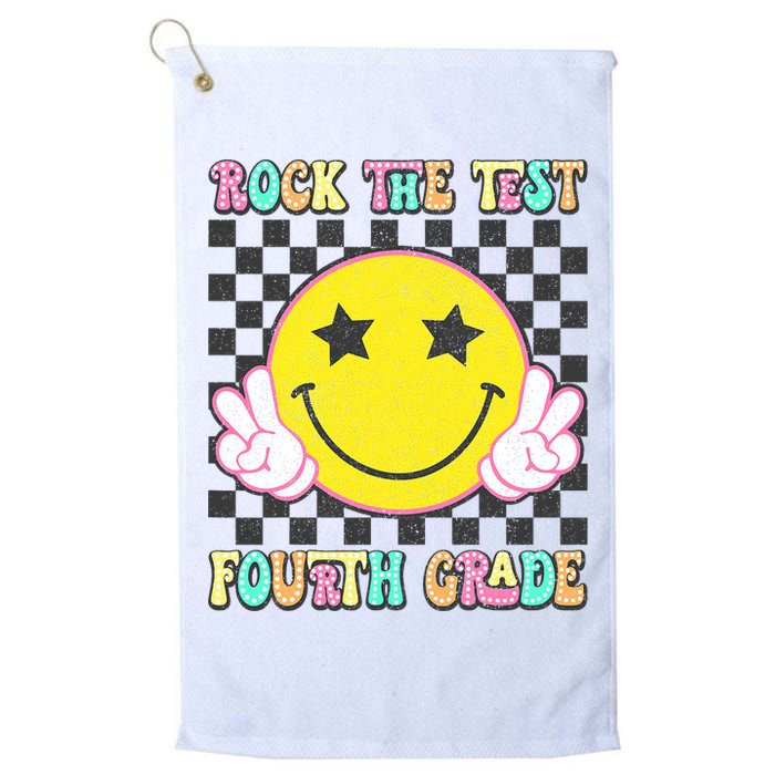 Rock The Staar Test Testing Day Smile Face Groovy Teacher  Golf Towel