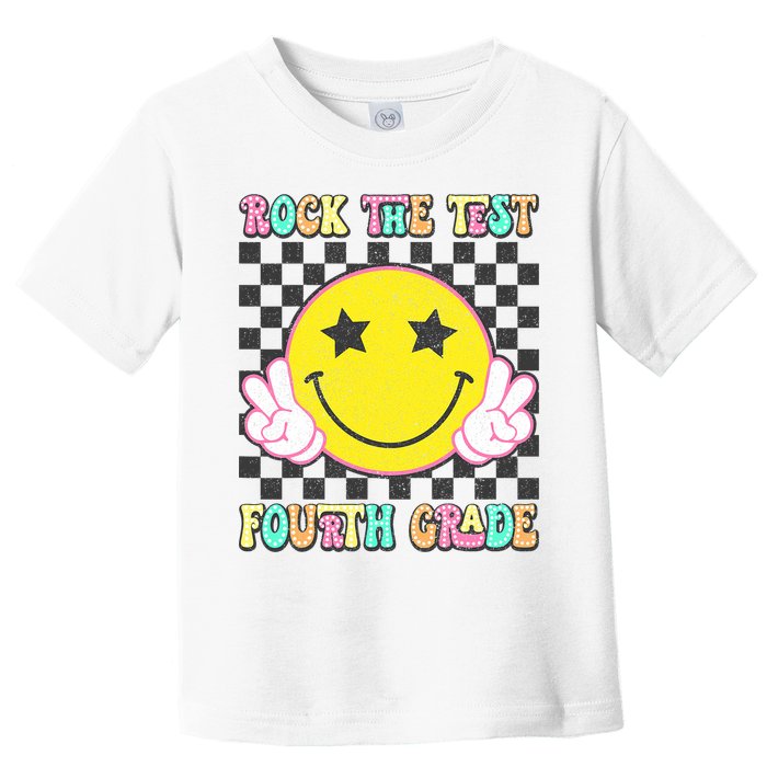 Rock The Staar Test Testing Day Smile Face Groovy Teacher  Toddler T-Shirt