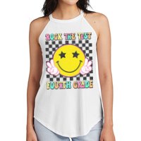 Rock The Staar Test Testing Day Smile Face Groovy Teacher  Women's Perfect Tri Rocker Tank