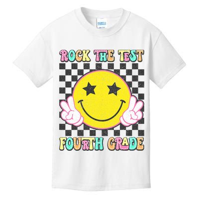 Rock The Staar Test Testing Day Smile Face Groovy Teacher  Kids T-Shirt