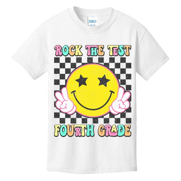 Rock The Staar Test Testing Day Smile Face Groovy Teacher  Kids T-Shirt