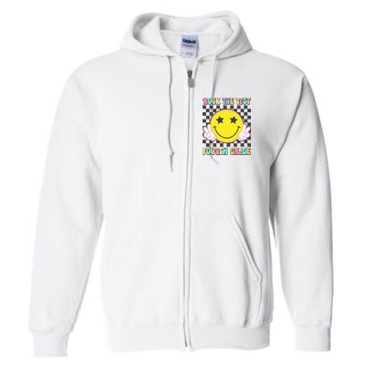 Rock The Staar Test Testing Day Smile Face Groovy Teacher  Full Zip Hoodie