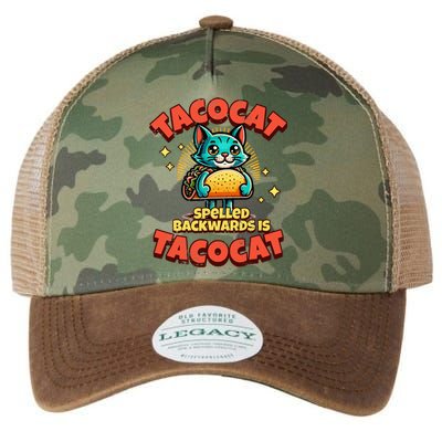 Retro Tacocat Spelled Backwards Is Taco Cat Legacy Tie Dye Trucker Hat