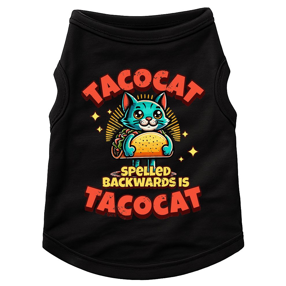 Retro Tacocat Spelled Backwards Is Taco Cat Doggie Tank