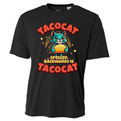 Retro Tacocat Spelled Backwards Is Taco Cat Cooling Performance Crew T-Shirt