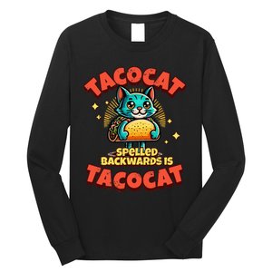 Retro Tacocat Spelled Backwards Is Taco Cat Long Sleeve Shirt