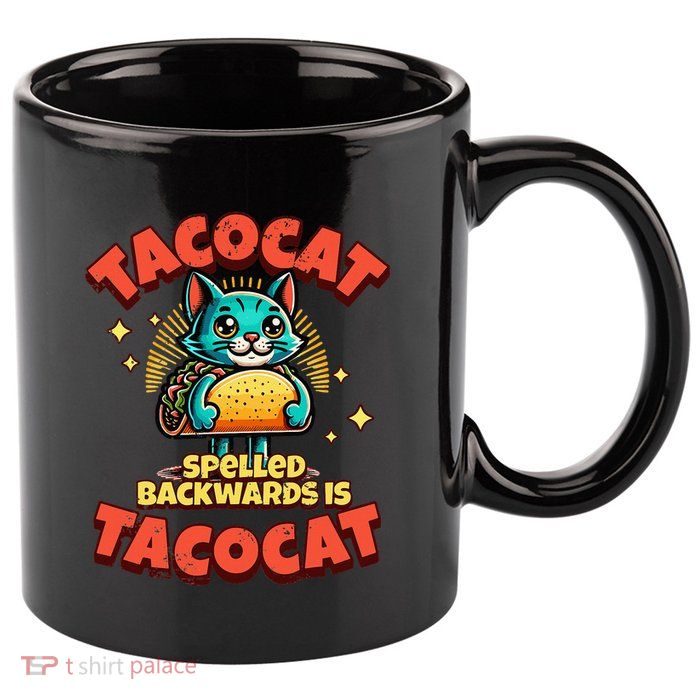 Retro Tacocat Spelled Backwards Is Taco Cat 11oz C Handle Ceramic Mug