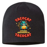 Retro Tacocat Spelled Backwards Is Taco Cat Sustainable Beanie