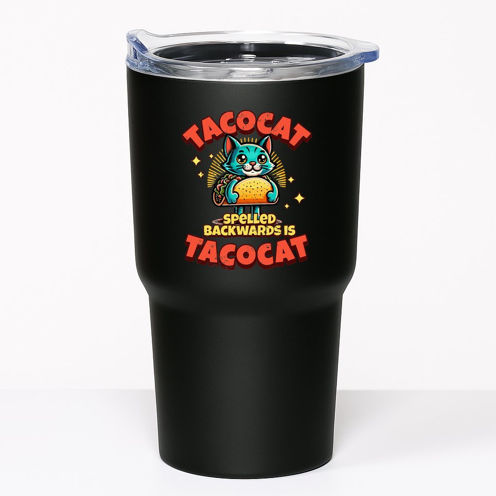 Retro Tacocat Spelled Backwards Is Taco Cat Tumbler