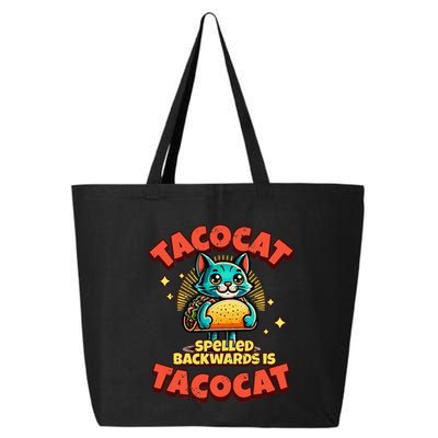 Retro Tacocat Spelled Backwards Is Taco Cat 25L Jumbo Tote