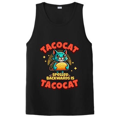 Retro Tacocat Spelled Backwards Is Taco Cat PosiCharge Competitor Tank