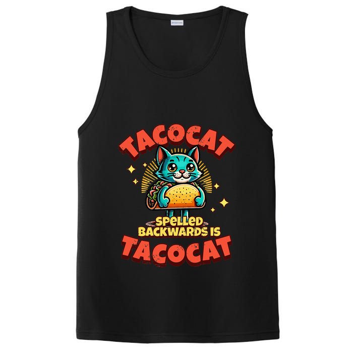 Retro Tacocat Spelled Backwards Is Taco Cat PosiCharge Competitor Tank